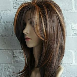Long Layered Shoulder Length wig light brown